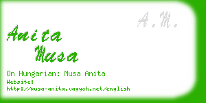 anita musa business card